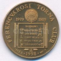 Bognár György (1944-) 1998. "MÉE - Ferencvárosi Torna Club FTC IX. - 1979-1989" fényezett, kétoldalas bronz emlékérem kapszulában (23mm) T:PP Adamo FTC9