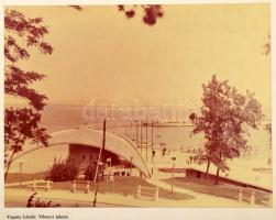 3 Db Vágány László kasírozott fotó: Tihany kikötő, Budai Vár a Pesti oldalról, Halászbástya vörös cs...