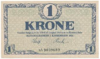 Dánia 1921. 1K "2A 9039689" T:VF Denmark 1921. 1 Krone "2A 9039689" C:VF Krause P#12g