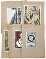 A francia forradalom képei, 23 db fekete-fehér reprodukció, vegyes méretben és állapotban, lapokra ragasztva, lapméret: 32,5x22,5 cm