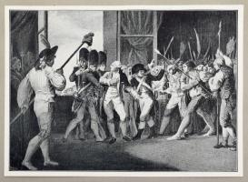 A francia forradalom képei, 23 db fekete-fehér reprodukció, vegyes méretben és állapotban, lapokra r...