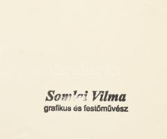 Somlai Vilma (1938-2007): Alakok. Linómetszet (?), dombornyomás, papír, lapszéli apró sérülésekkel (...