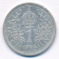 Ausztria 1900. 1K Ag "Ferenc József" kapszulában T:VF Austria 1900. 1 Corona Ag "Fran...