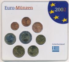 Görögország 2002. 1c-2E (8xklf) forgalmi szett zárt műanyag díszlapon T:UNC Greece 2002. 1 Cent - 2 Euro (8xdiff) coin set in closed plastic display sheet C:UNC