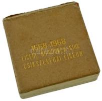 Románia 1968. "A Csíkszeredai Líceum 300. évfordulója" egyoldalas bronz emlékérem eredeti,...