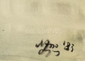 Nagy Lajos (1956-): Túlpart. Akvarell, papír, jelzett. 36x48 cm