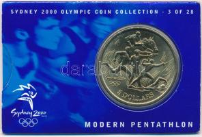 Ausztrália 2000. 5D Al-bronz "Sydneyi Olimpia 2000 - Öttusa" karton díszlapon T:BU  Australia 2000. 5 Dollars Al-Bronze "Sydney 2000 Olympics - Pentathlon" on cardboard display sheet C:BU Krause KM#429