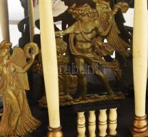 Kandallóóra, XIX. sz., Friedrich Pollák in Gesztely, magyar órásmester, pótolt Junghans szerkezet ku...