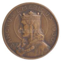 Zsákodi Csiszér János (1883-1953) 1930. Sanctus Emericus Szent Imrét ábrázoló egyoldalas bronz jelvény, hátoldalán LUDVIG BP gyártói jelzéssel (30mm) T:AU