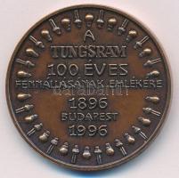 Fritz Mihály (1947-) 1996. "100 év a fényért / A Tungsram 100 éves fennállásának emlékére 1896-1996" bronz emlékérem (42,5mm) T:UNC