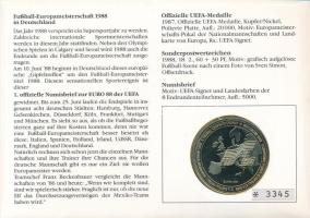 NSZK 1988. "Labdarúgó Európa Bajnokság hivatalos emlékérem" kétoldalas fém emlékérem, felb...