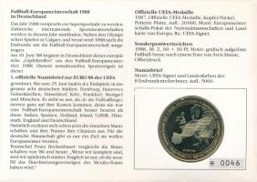 NSZK 1988. "Labdarúgó Európa Bajnokság hivatalos emlékérem" kétoldalas fém emlékérem, felb...