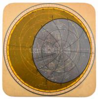 cca 1960-1970 Csillagászati tábla, forgatható, német nyelvű, 24,5x24,5 cm