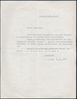 1964 Passuth László (1900-1979) író gépelt levele ismeretlen személy részére, autográf aláírásával, borítékkal, 1961. dec. 26.