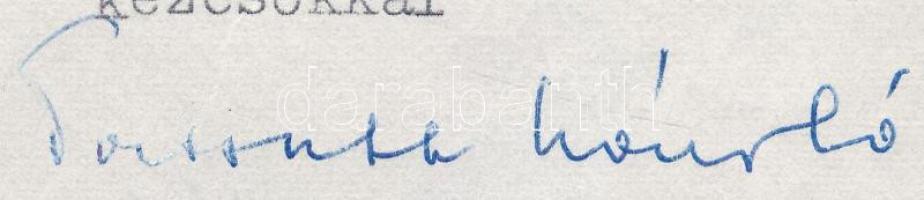 1964 Passuth László (1900-1979) író gépelt levele ismeretlen személy részére, autográf aláírásával, ...