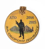 Orosz-ukrán háború. Ukrajna, 2015, Donbass Védelme kitüntető jelvény, bronz, szép állapotban, d: 27 mm