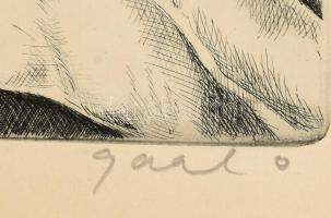 Gaál Domonkos (1940-2009): Virágok. Rézkarc, papír, jelzett. Üvegezett, kopott fakeretben, 39×29 cm