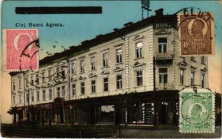 1925 Kolozsvár, Cluj; Banca Agrara / Mezőgazdasági bank, I. Ferenc József szálloda, Kerekes üzlete. Rigó Árpád kiadása / Agricultural bank, hotel, shop. TCV card (EK)