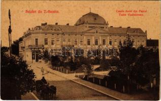 1908 Turnu Severin, Szörényvár; Casele Aurel din Parcul Tudor Vladimirescu, Bereria, Bere Azuga, Restaurant. Editura Librariei Maurice Loewenstein / castle, park, shops (fl)