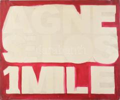 Bódis Barnabás (1973-): 1 Mile (cím nélkül). Vegyes technika, vászon, jelezve a hátoldalán. 54x63 cm.