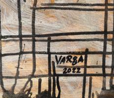 Varga Geri (1951-): Matrix in trouble. Vegyes technika, farost. Jelezve középen lent, hátoldalán aut...