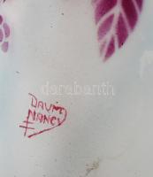 Daum Nancy jelzéssel: Díszváza. Überfangglas, savmaratásos technikával díszített. Hibátlan, m: 19,5 ...