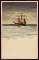 Ship Fren at Asia in 1893 Meissner & Buch Litho