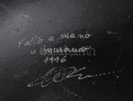 Murano nagy méretű iparművész dísztál, jelzéssel, hibátlan, d:36 cm