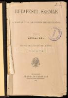 1892 Budapesti Szemle. Szerk.: Gyulai Pál. Hatvankilencedik kötet. (181., 182., 183. szám). Bp., 1892, Franklin-Társulat, 1 sztl. lev. + 480 p. Aranyozott gerincű félvászon-kötésben, márványozott lapélekkel, kissé sérült, foltos borítóval, néhány kissé foltos lappal, az első két lap kijár.