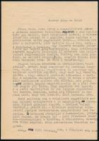 cca 1954 Szabó Lőrinc (1900-1957) író gépelt levele, "Kedves Riza és Béla!" megszólítással, benne autográf javításokkal, autográf aláírásával, 2 gépelt oldal.