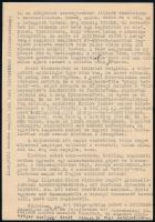 cca 1954 Szabó Lőrinc (1900-1957) író gépelt levele, "Kedves Riza és Béla!" megszólítással...