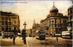 1928 Budapest VIII. Teréz körút (Blaha Lujza tér), villamosok (fl)