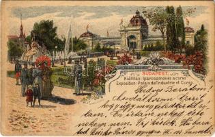 1900 Budapest XIV. Iparcsarnok és korzó, Ezredéves Országos Kiállítás. Art Nouveau, litho s: Morelli, Dörre T. + 2 Kr. barna Ga. (EK)