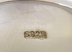 Ezüst (Ag) gyűrű, színes zománc díszítésekkel, jelzéssel, 58-as méret, bruttó: 7g