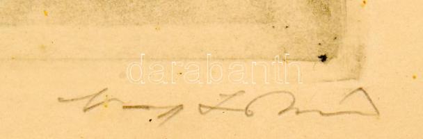 Nagy Zoltán (1916-1987): Pest látképe a XIX. század első felében. Rézkarc, papír, jelzett, üvegezett...