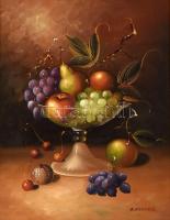 G Reeves jelzéssel: Csendélet. Olaj, vászon, dekoratív fakeretben, 51×41 cm