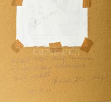 Hercsuth Ferenc (1942-): Szentendrei részlet. Monotípia, papír, jelzett, hátoldalán autográf felirat...