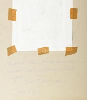 Hercsuth Ferenc (1942-): Szentendrei részlet. Monotípia, papír, jelzett, hátoldalán autográf felirat...