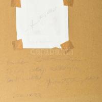 Hercsuth Ferenc (1942-): Szentendrei részlet. Monotípia, papír, jelzett, hátoldalán autográf felirat...