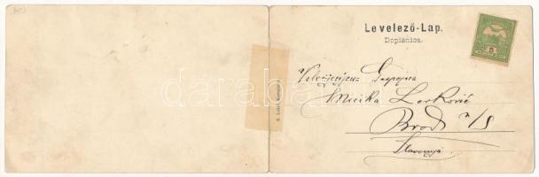 Hrvatska Kostajnica, Castanowitz, Costainizza; látkép 2-részes kinyitható panorámalap / general view...