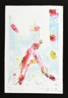 Hercsuth Ferenc (1942-): Szentendrei részlet. Monotípia, papír, jelzett, hátoldalán autográf felirat...