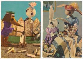 10 db MODERN motívum képeslap: bábfilmek / 10 modern motive postcards: puppet films