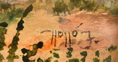 Holló J jelzéssel, 1930 körül működött magyar festő: Szeptember végén. Akvarell, papír. Hátoldalán M...