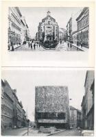 100 éves a képes levelezőlap - 17 db modern képeslap: Budapest régen és most, reprintekkel