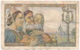 Franciaország 1942. 20Fr T:F kis szakadás, folt, tűly.
France 1942. 20 Francs C:F small tear, spot,...