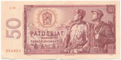 Csehszlovákia 1964. 50K T:F erős papír Czechoslovakia 1964. 50 Korun C:F well-knit paper Krause P#18