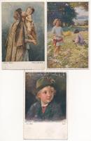 5 db RÉGI szignós művész motívum képeslap vegyes minőségben / 5 pre-1945 artist signed motive postcards in mixed quality