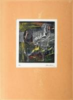 Hercsuth Ferenc (1942-): Gesztusok (cím nélkül), 1972. Monotípia, papír, jelzett. Paszpartuban. 18×15 cm.