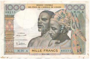 Nyugat Afrikai Államok 1961. 1000Fr T:F folt Western African States 1961. 1000 Francs C:F spot Krause P#203Bb