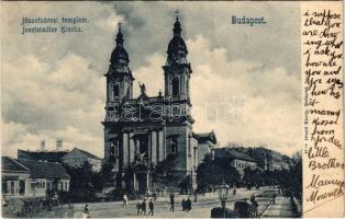 1907 Budapest VIII. Józsefvárosi római katolikus templom, üzlet. Divald Károly kiadása 43. sz.